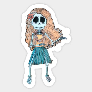 Lively Bones Hula Dancer Sticker